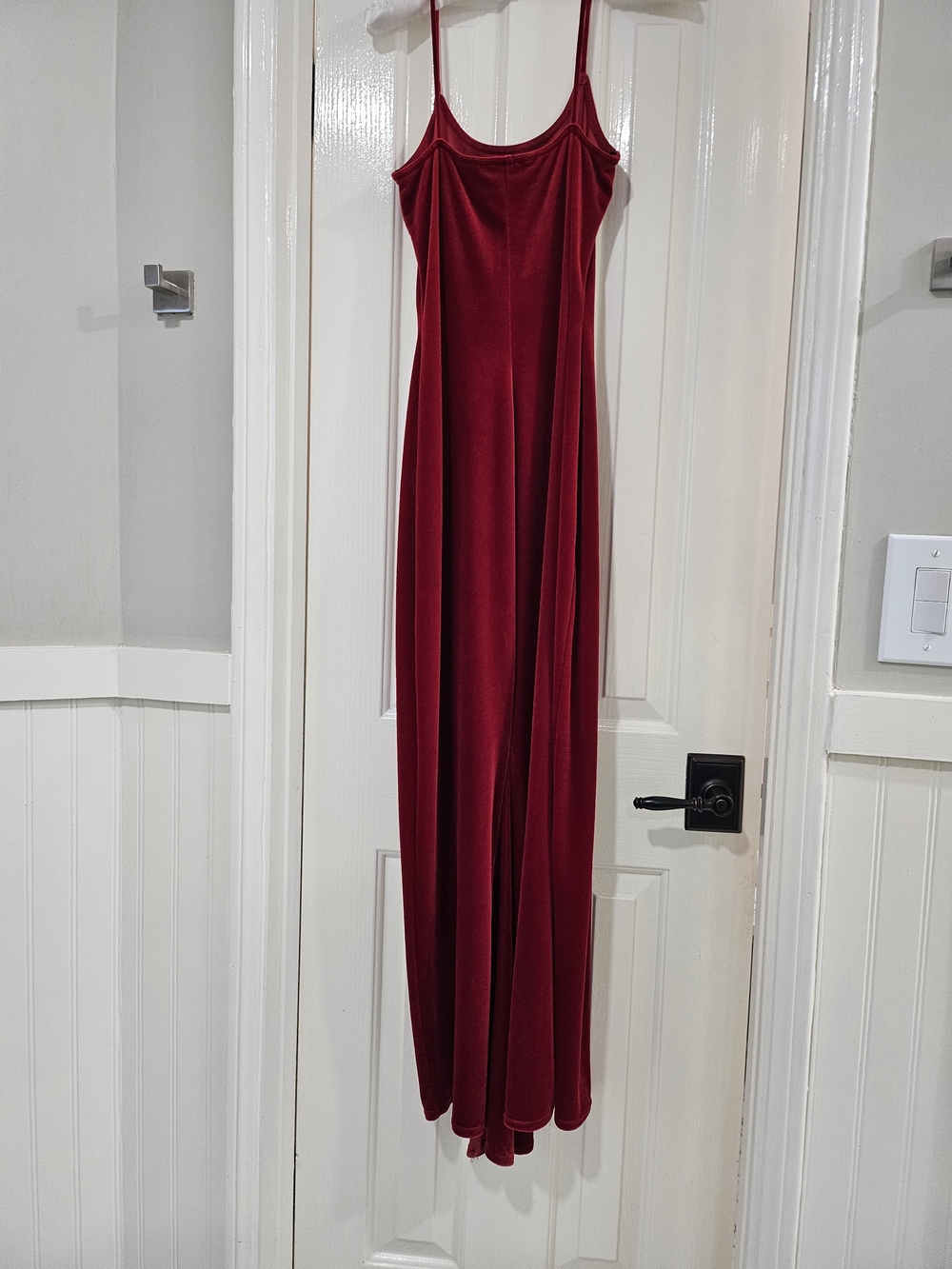 Red Velvet Maxi Prom Slip Dress Size Medium - Picture 2 of 7